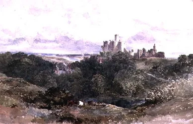 Warkworth Castle, Northumberland, 19. Jahrhundert